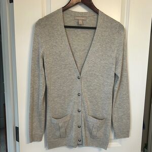 Banana Republic Gray Cardigan Sweater Classic V-Neck